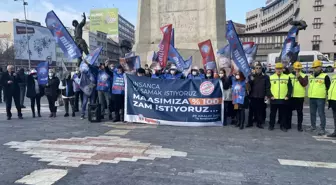 Eğitim-İş üyeleri maaşlara zam talebiyle iş bıraktı
