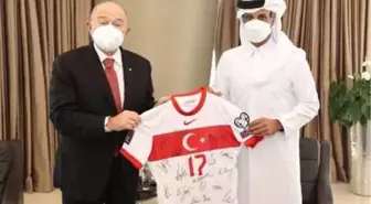 TFF Başkanı Özdemir'den Katar Futbol Federasyonu Başkanı Al Thani'ye ziyaret