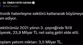 Son dakika! Bakan Yardımcısı Sayan: 'Elektronik haberleşme sektörü büyümeye devam ediyor'