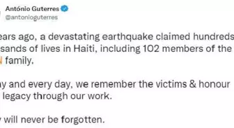 BM, 2010 Haiti depreminin 12'nci yılında hayatını kaybedenleri andı