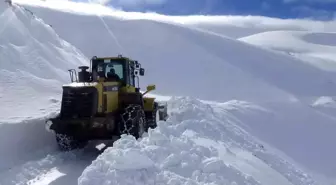 2 bin 500 rakımlı dağ köylerinde 5 metre karla mücadele