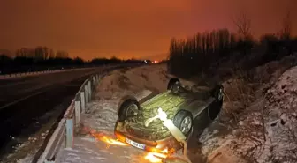 Tokat'ta devrilen otomobildeki 4 kişi yaralandı