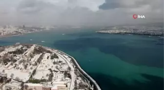 İstanbul'da masalsı kar manzaraları...Tarihi yarımada beyaza büründü