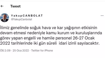 Son dakika haberleri! Bursa Valiliğin'den 2 gün personel izni kararı