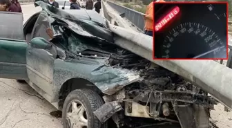 1 kişiye mezar olan kazadan hemen önce, aracın hızının 240'ı gösterdiği video çekmişler