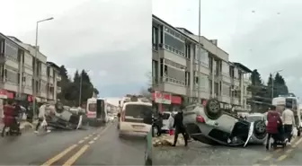 Düzce'de otomobil takla attı: 1 yaralı