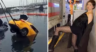 Ünlü model Ece Su Uçkan'ın içinde bulunduğu taksi, Kadıköy'de denize uçtu