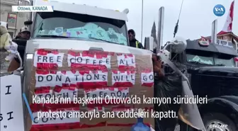 Kanada'da Kamyon Sürücülerinin Protestosu Sürüyor