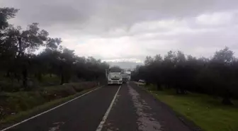 Orhangazi'de kontrolden çıkarak ağaçlara çarpan tır yolu kapattı