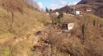 Heyelan riski nedeniyle tahliye edilen bölgede sondaj çalışmalarına başlandı