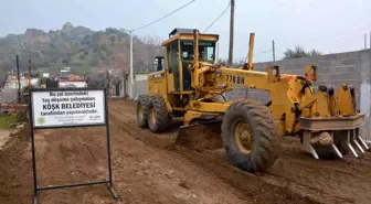 Köşk'te yol tesviye çalışmaları devam ediyor