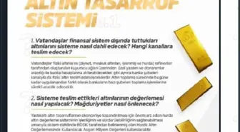 Bakanlıktan 'Altın Tasarruf Sistemi' açıklaması