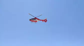 Konya'da ambulans helikopter aort damarı yırtılan hasta için havalandı