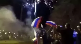 Putin'in tanıma kararından sonra Donbas'ta halk sokağa dökülüp kutlama yaptı!