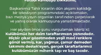 Çaykur Rizespor: Hiçbir çıkar gözetmeyen gerçek taraftarlarımız kulübümüzün baş tacıdır