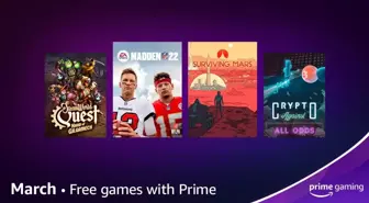 Amazon Prime Gaming'in 580 TL'lik Mart ayı oyunları belli oldu! Madden NFL 22, Surviving Mars ve daha fazlası!