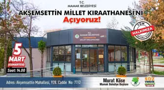 Akşemsettin Millet Kıraathanesi açılıyor