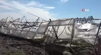 Antalya'da 10 saniyelik hortum domates serasını yerle bir etti