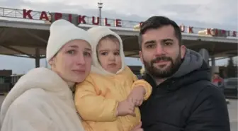 UKRAYNA'DA MAHSUR KALAN EŞİ VE KIZINA KAPIKULE'DE KAVUŞTU