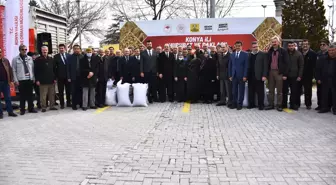 Konya'da yürütülen projeyle çiftçiye arpa, mercimek ve nohut tohumu dağıtıldı