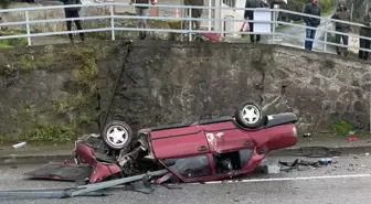 Son dakika haberi! Trabzon'da devrilen otomobilin sürücüsü öldü