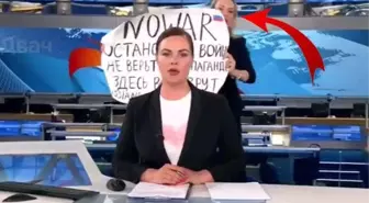 Rus devlet kanalında savaş karşıtı pankart açan gazeteciye 30 bin ruble ceza verildi