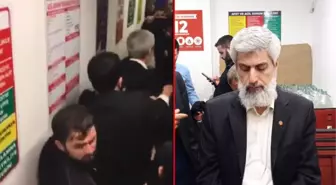 İzinsiz gösterilerin ardından depoya sığınan Alparslan Kuytul, gözaltına alınmak istenirken arbede çıktı