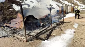 Arıcı barakası yandı