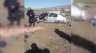 Takla atan otomobil tarlaya uçtu: 4 yaralı