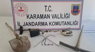 Ermenek'te kaçak kazı yapan bir kişi yakalandı