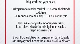 'Kinder' markalı ürünlerin ithalatında 'salmonella analizi'