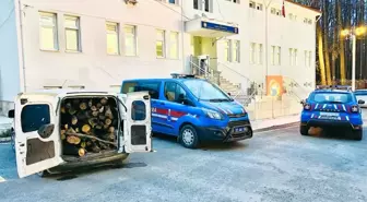 Kesim sahasından çaldıkları 1 ton odunla yakalandılar