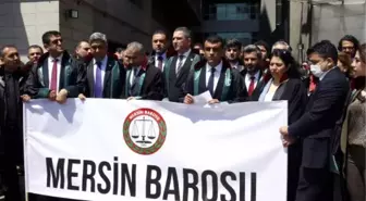 Mersin'de baro başkanları ve avukatlar basın açıklaması yaptı