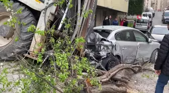 Son dakika haberi! Ümraniye'de iş makinesi yokuş aşağı kaydı, ortalık savaş alanına döndü