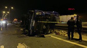 Son dakika haberi! KUZEY MARMARA OTOYOLU'NDA TIR DEVRİLDİ 1 ÖLÜ, 1 YARALI