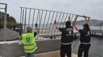 Site yönetiminin demir korkuluklarla kapattığı sahil, belediye tarafından tekrar halka açıldı