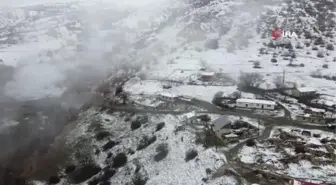 (ERZİNCAN - ÖZEL - DRON Erzincan'da Mayıs ayında kar sürprizi