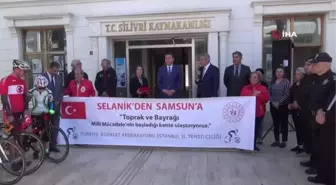 Atatürk'ün Selanik'teki evinden alınarak Samsun'a götürülmek üzere yola çıkarılan toprak ve Türk bayrağı Silivri'ye ulaştı