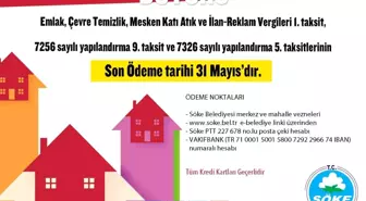 Söke Belediyesi'nden uyarı: 'Son gün 31 Mayıs'