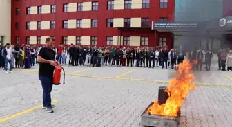 Oltu Beşeri ve Sosyal Bilimler Fakültesinde yangın tatbikatı