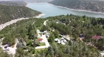 Kurtboğazı Barajı 'karavanla kamp' yapmak isteyenlerin yeni rotası oldu