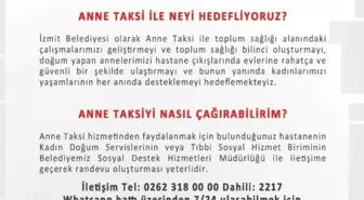 İzmit Belediyesi'nin 'Anne Taksi' Hizmeti Devam Ediyor