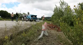 Kastamonu'da devrilen pikaptaki 3 kişi yaralandı