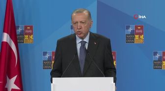Cumhurbaşkanı Recep Tayyip Erdoğan, NATO Devlet ve Hükümet Başkanları Toplantısı'nın ardından düzenlediği basın toplantısında, '(İsveç ve...