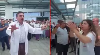 Konya Şehir Hastanesi'nde görevli sağlıkçılar kanlı saldırıyı protesto etti: Doktora uzanan eller kırılsın