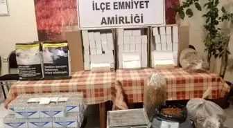 Şüphelenilen araçta kaçak tütün ve malzemeleri ele geçirildi