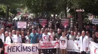 Denizli'de Hekimler, İl Sağlık Müdürlüğü'ne Siyah Çelenk Bıraktı