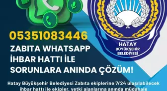 Son dakika: Hatay Büyükşehir Belediyesi Zabıtası, Whatsapp İhbar Hattı Oluşturdu