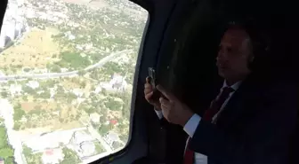 Başkan Yalçın Talas'ı helikopterden denetledi