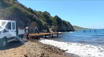 Bodrum'da kaçak iskelelerin kaldırılması sürüyor